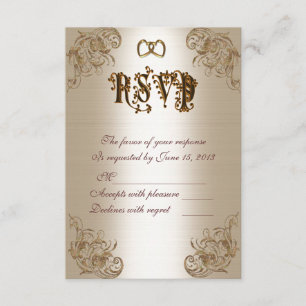UAWG Response Card Gold Satin-Look RSVP Karte