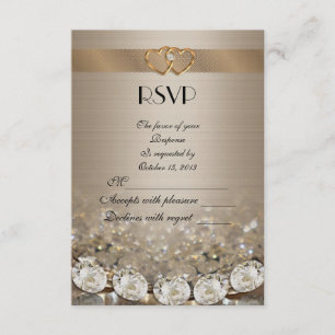 UAWG Response Card Gold und Diamanten RSVP Karte