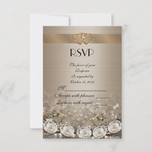 UAWG Response Card Gold und Diamanten RSVP Karte (Vorderseite)