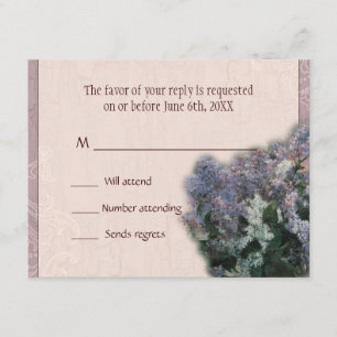 UAWG Response Card - Impressionistische Lilacs RSVP Karte