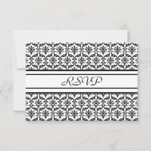 UAWG Response Card in stilvollem Schwarz-Weiß-Dama RSVP Karte