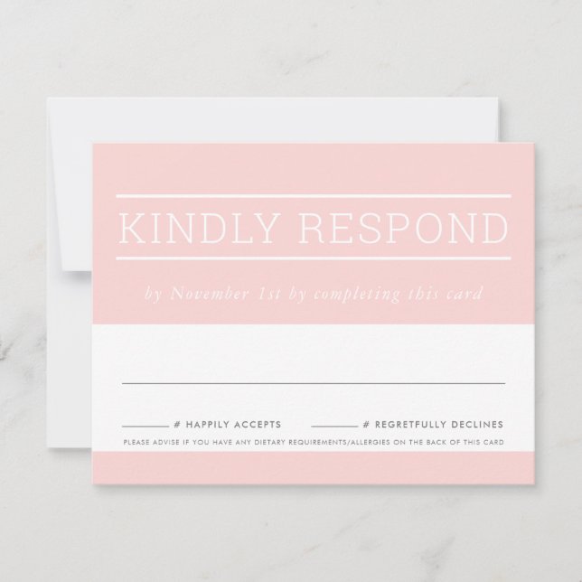 UAWG RESPONSE CARD Moderne Art Rosa RSVP Karte (Vorderseite)
