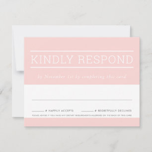 UAWG RESPONSE CARD Moderne Art Rosa RSVP Karte