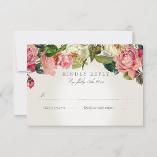 UAWG Response Card MODERNE Typografie Vintage Rose RSVP Karte