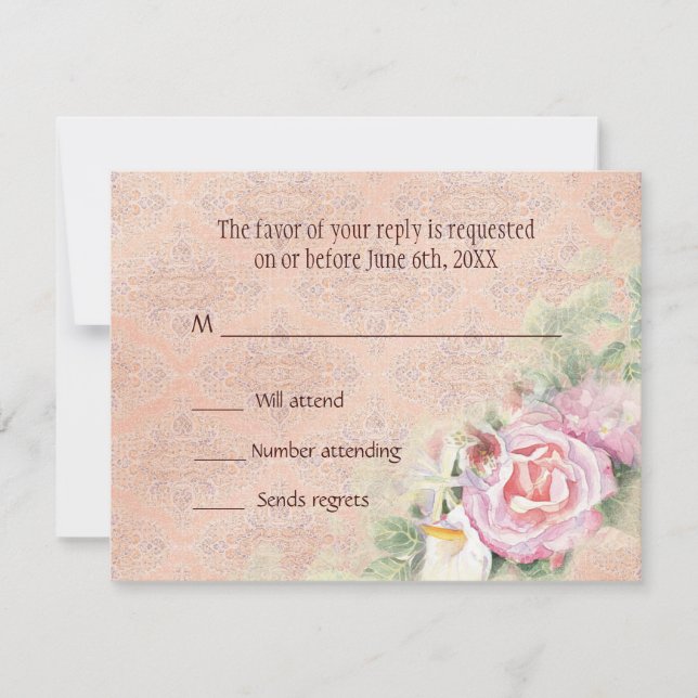 UAWG Response Card - Pastel-Rose & Calla Lilies RSVP Karte (Vorderseite)