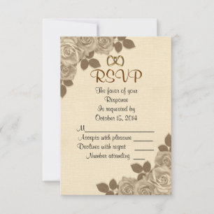 UAWG Response Card Sepia Rose RSVP Karte