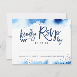 UAWG RESPONSE CARD Stilvoll marineblau Aquarell RSVP Karte