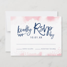 UAWG RESPONSE CARD Stilvolle marinebrosa Aquarell RSVP Karte