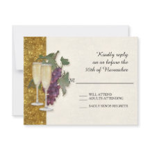 UAWG Response Card Wine Theme Champagne Modern