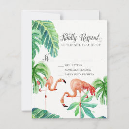 UAWG Response Flamingo Beach Tropical Blätter RSVP Karte