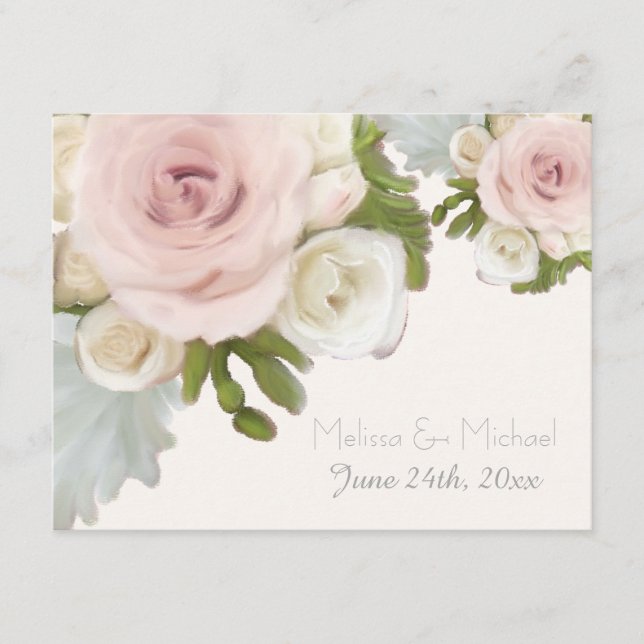 UAWG Response Floral Wedding Rose Sukkulentes Leaf RSVP Karte (Vorderseite)