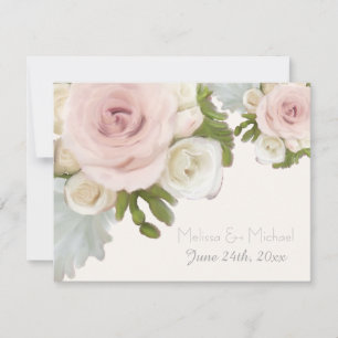 UAWG Response Floral Wedding Rose Sukkulentes Leaf RSVP Karte