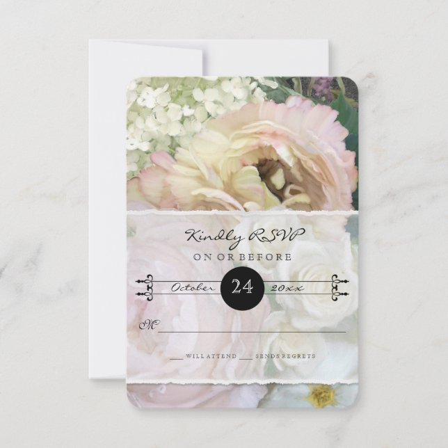 UAWG Response Französische Blume Markt Peony Hydra RSVP Karte (Vorderseite)