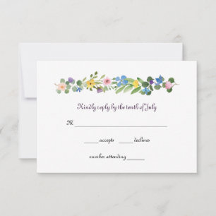 UAwg Response-Karte für Aquarellfarben-Wildblumen RSVP Karte