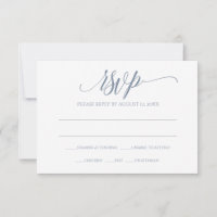 UAWG Response-Karte | Luxe Calligraphie (Dusty Blu