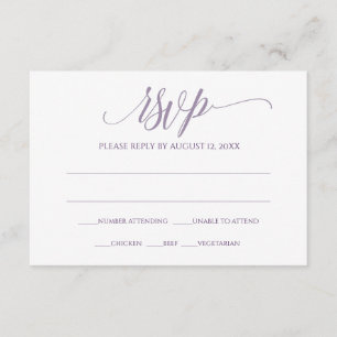 UAWG Response-Karte   Luxe Calligraphy (Lavender) Einladung