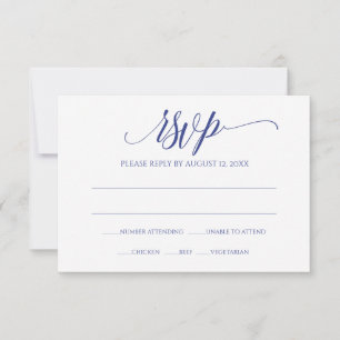 UAWG Response-Karte Luxe Calligraphy (Royal Blue Einladung