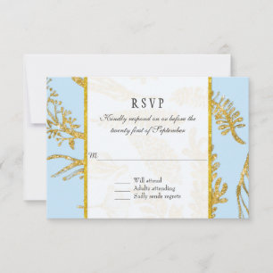 UAWG Response Modernes, handgezogenes Leaf Verlass RSVP Karte