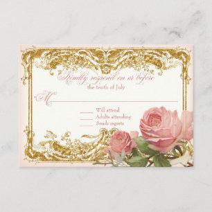 UAWG Response Parisian Vintag Rose Manor House RSVP Karte