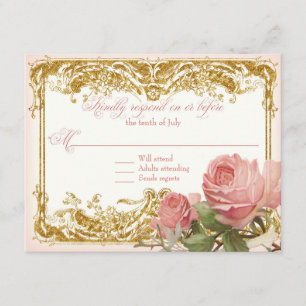 UAWG Response Parisian Vintag Rose Manor House RSVP Karte