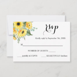 UAWG response Sonnenblumen Grüne Hochzeitkarte RSVP Karte