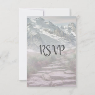 UAWG Rocky Mountain Winter Snow Wedding RSVP Karte