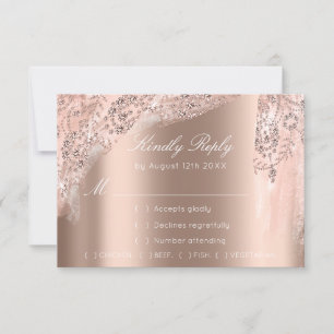 UAWG Rose Weddin Glitzer Brautparty Schwarzes Klei RSVP Karte