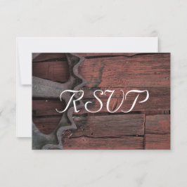 UAWG - Roter Stallholz Rustikale Radhochzeit RSVP Karte