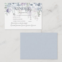 UAWG Rustic Floral Dusty Blue Wedding Begleitkarte
