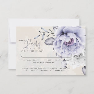 UAWG Rustic Lilac and Alabaster Peony Floral RSVP Karte