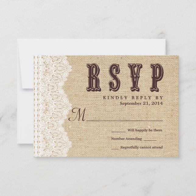 UAWG Rustikale Typografie RSVP Karte (Vorderseite)