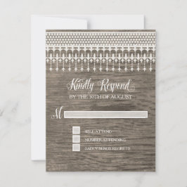 UAWG Rustikale Vintage Spitzenholzschrift Typograf RSVP Karte