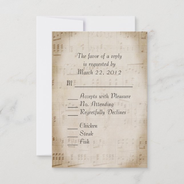 UAwg "Sheet Music" RSVP Karte (Vorderseite)