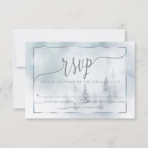 UAWG   Silver Blue Winter Wonderland RSVP Karte