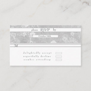UAWG Silver Floral Wedding Card Begleitkarte