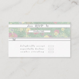 UAWG Silver Green Floral Wedding Begleitkarte