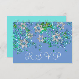 UAwg Silver Star Glittery Confetti RSVP Karte