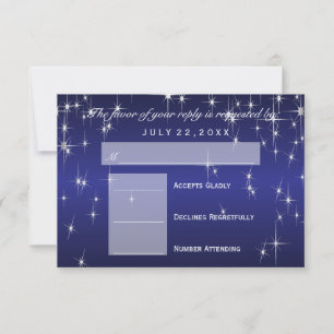UAWG Star Lights in Metallic Dark Blue - UAWG RSVP Karte