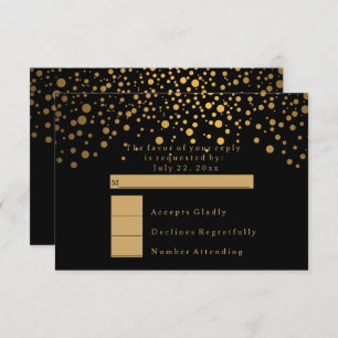 UAWG Stylish Confetti Gold Dot Wedding Einladung