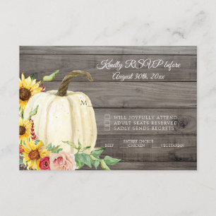 UAWG Sunflower Pumpkin Blush Burgundy Barn Wood Einladung