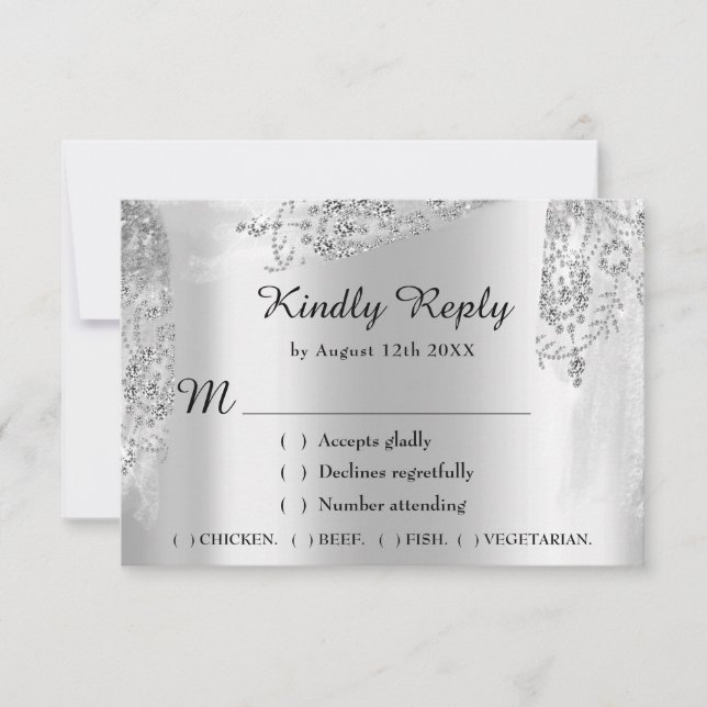 UAWG Sweet 16. Brautparty Wedding Royal Gray RSVP Karte (Vorderseite)