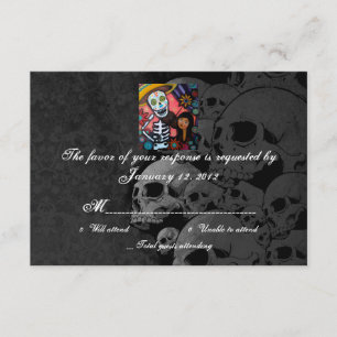 UAWG Tag der Toten Hochzeitskarte RSVP Karte