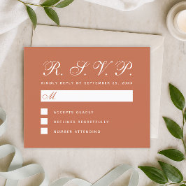 UAWG Terracotta Brown Budget Wedding Response Card