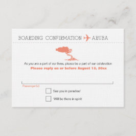 UAWG to Aruba Boarding Pass RSVP Karte