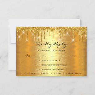 UAWG Tropfen Gold Spark Hochzeitstag Lux RSVP Karte