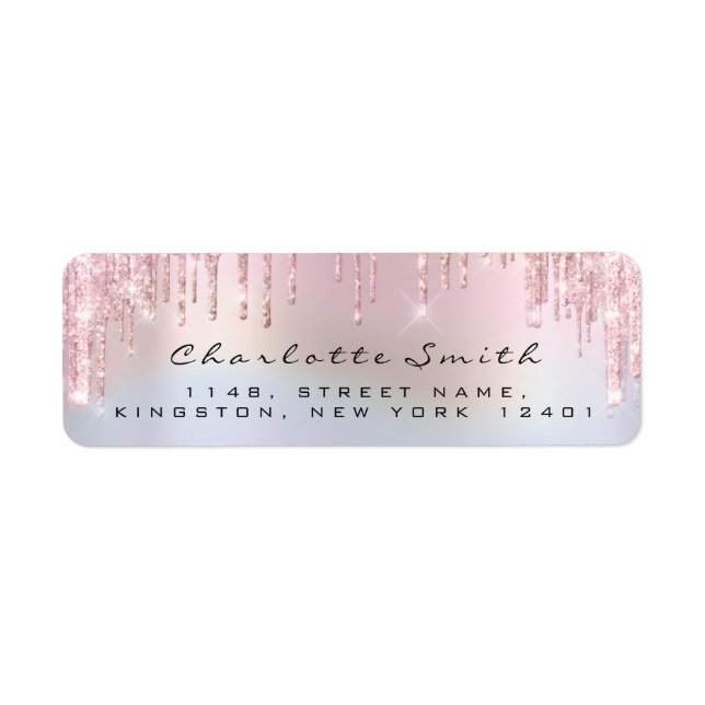 UAWG Tropfen Rosa Blush Rücksendeadresse Holograph (Vorne)