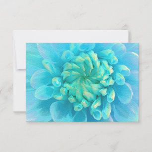 UAWG Türkis Blue Dahlia Blume in Wasserfarbe RSVP Karte