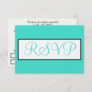 UAWG Türkis White Wedding RSVP Karte