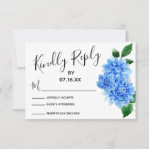UAWG Typografie, Blue Watercolor Dahlia Blume