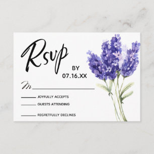 UAWG Typografie, Lavenderwasser, Blume RSVP Karte